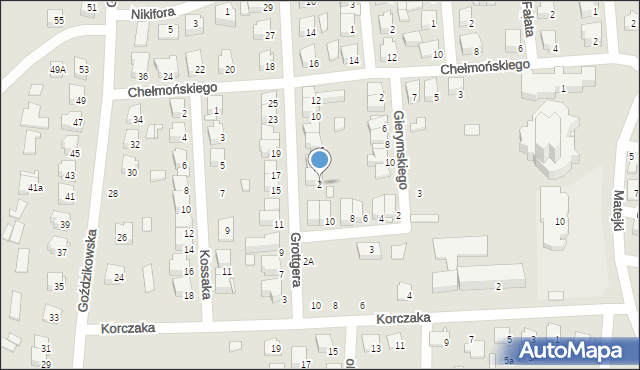 Łapy, Grottgera Artura, 2, mapa Łapy