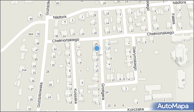 Łapy, Grottgera Artura, 21, mapa Łapy