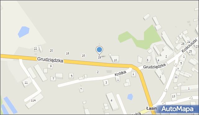 Łasin, Grudziądzka, 14, mapa Łasin
