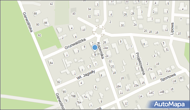 Łaskarzew, Grunwaldzka, 9, mapa Łaskarzew