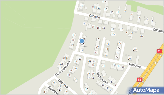 Łaziska Górne, Grabowa, 14, mapa Łaziska Górne