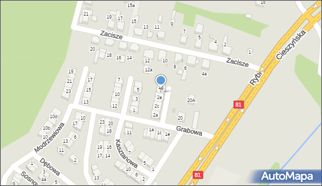 Łaziska Górne, Grabowa, 2f, mapa Łaziska Górne