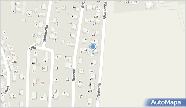 Łaziska Górne, Graniczna, 20, mapa Łaziska Górne