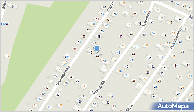 Lędziny, Grunwaldzka, 44, mapa Lędziny