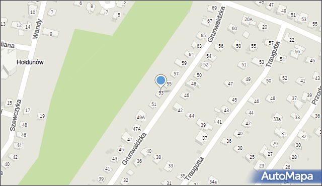 Lędziny, Grunwaldzka, 53, mapa Lędziny