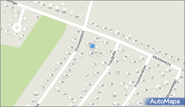 Lędziny, Grunwaldzka, 58, mapa Lędziny