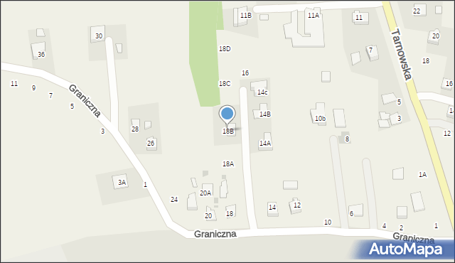 Łęg Tarnowski, Graniczna, 18B, mapa Łęg Tarnowski