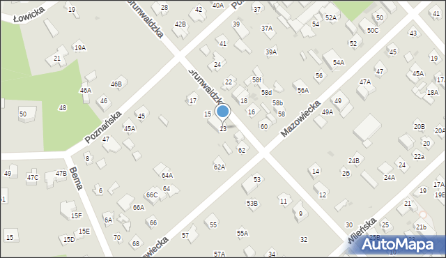 Legionowo, Grunwaldzka, 13, mapa Legionowo