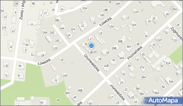 Legionowo, Grunwaldzka, 30, mapa Legionowo