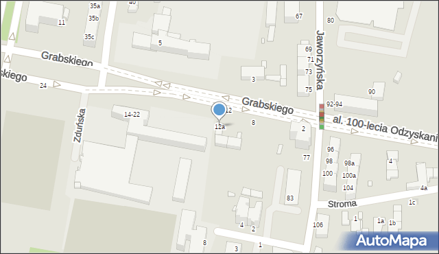 Legnica, Grabskiego Władysława, 12a, mapa Legnicy