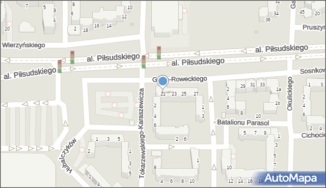 Legnica, Grota-Roweckiego Stefana, gen., 21, mapa Legnicy