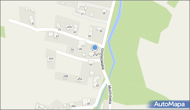 Leśnica, Gronkowska, 47a, mapa Leśnica