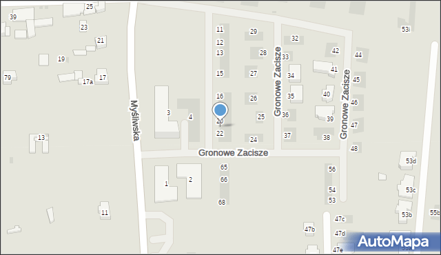 Leszno, Gronowe Zacisze, 21, mapa Leszno