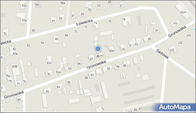 Leszno, Gronowska, 89, mapa Leszno