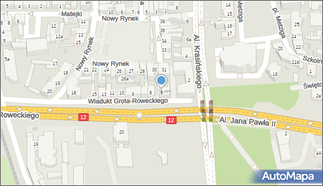 Leszno, Grota-Roweckiego Stefana, gen., 6, mapa Leszno