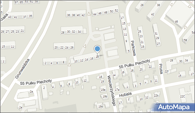 Leszno, Grunwaldzka, 18, mapa Leszno