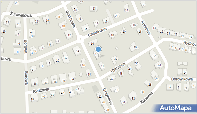 Leszno, Grzybowa, 9a, mapa Leszno