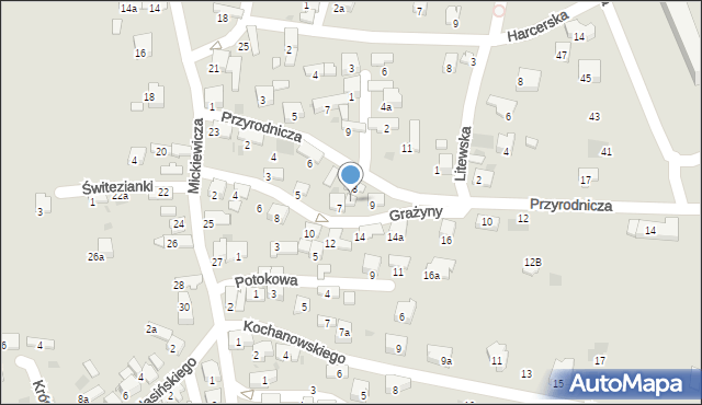 Libiąż, Grażyny, 7A, mapa Libiąż