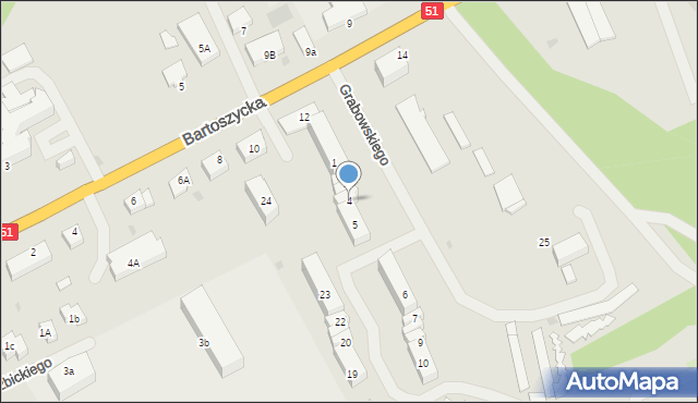 Lidzbark Warmiński, Grabowskiego Adama Stanisława, 4, mapa Lidzbark Warmiński