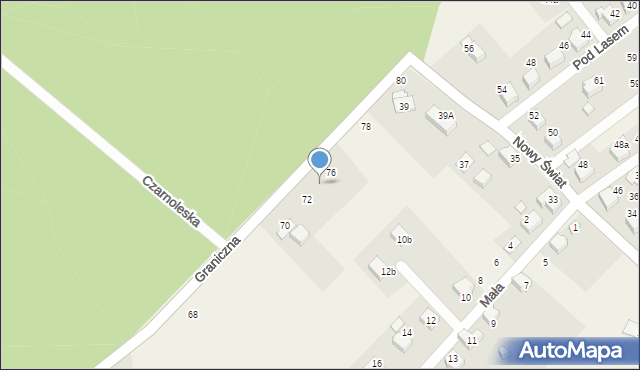 Ligota, Graniczna, 74, mapa Ligota