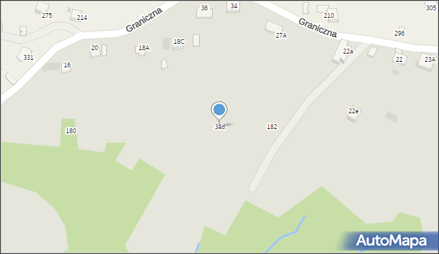 Limanowa, Graniczna, 34d, mapa Limanowa