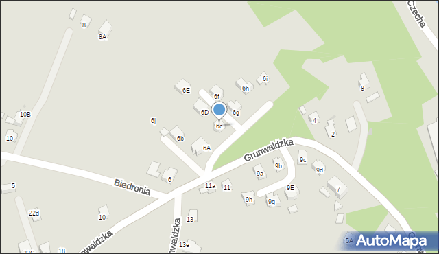 Limanowa, Grunwaldzka, 6c, mapa Limanowa