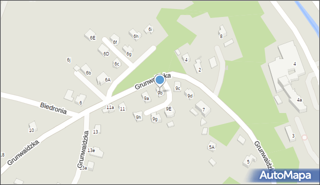 Limanowa, Grunwaldzka, 9b, mapa Limanowa