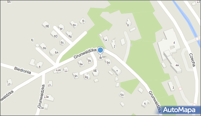 Limanowa, Grunwaldzka, 9c, mapa Limanowa