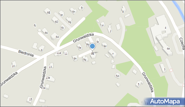 Limanowa, Grunwaldzka, 9E, mapa Limanowa