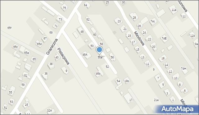 Lipinki, Graniczna, 50a, mapa Lipinki
