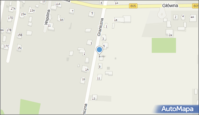 Lipówki, Graniczna, 7, mapa Lipówki