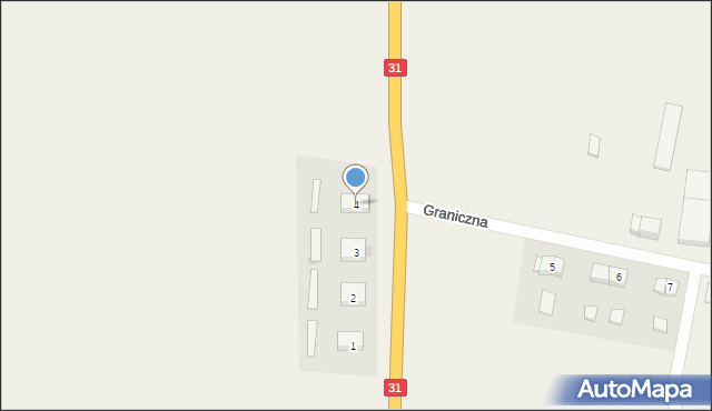 Lisie Pole, Graniczna, 4, mapa Lisie Pole