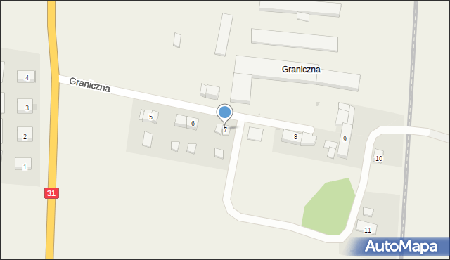 Lisie Pole, Graniczna, 7, mapa Lisie Pole