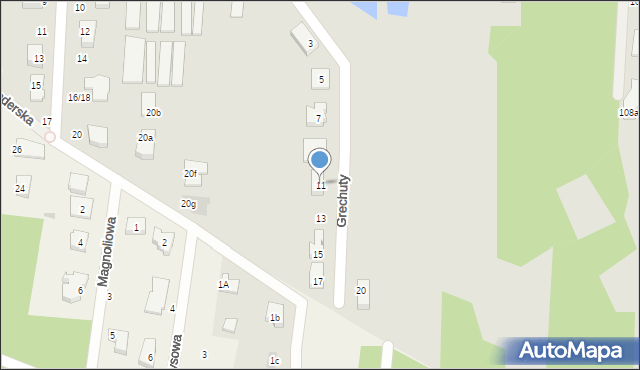 Łódź, Grechuty Marka, 11, mapa Łodzi