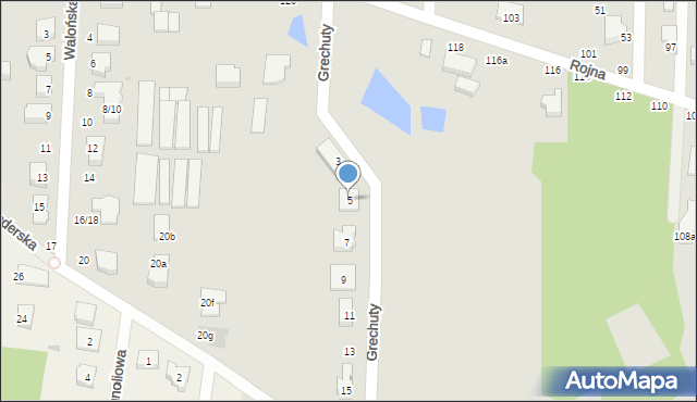 Łódź, Grechuty Marka, 5, mapa Łodzi