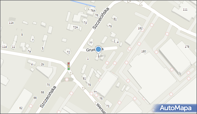 Łódź, Gruntowa, 3, mapa Łodzi