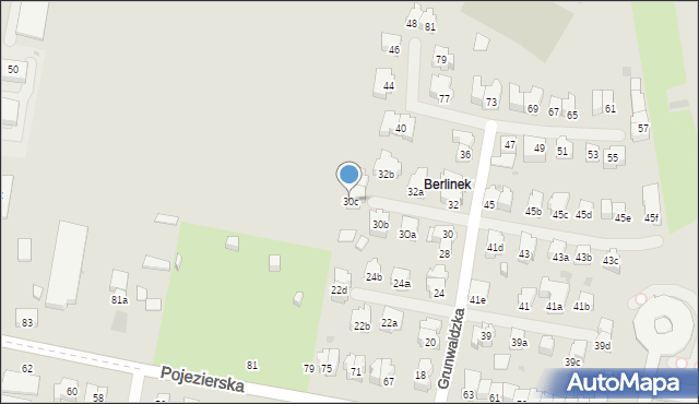 Łódź, Grunwaldzka, 30c, mapa Łodzi