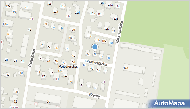 Łódź, Grunwaldzka, 8b, mapa Łodzi