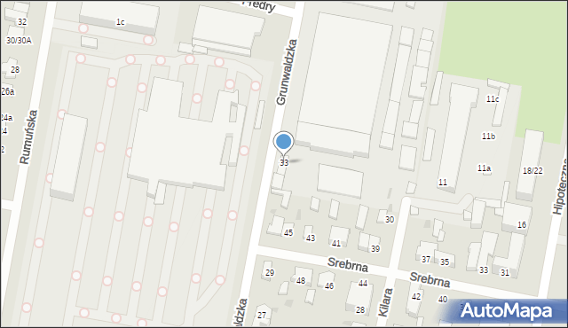 Łódź, Grunwaldzka, 33, mapa Łodzi