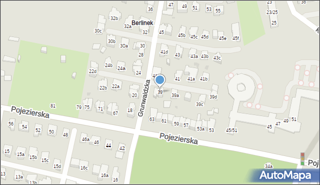 Łódź, Grunwaldzka, 39, mapa Łodzi