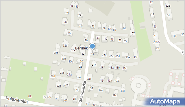 Łódź, Grunwaldzka, 45, mapa Łodzi