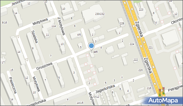 Łódź, Gruszowa, 4a, mapa Łodzi