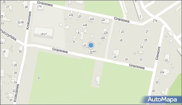 Łódź, Graniowa, 12, mapa Łodzi