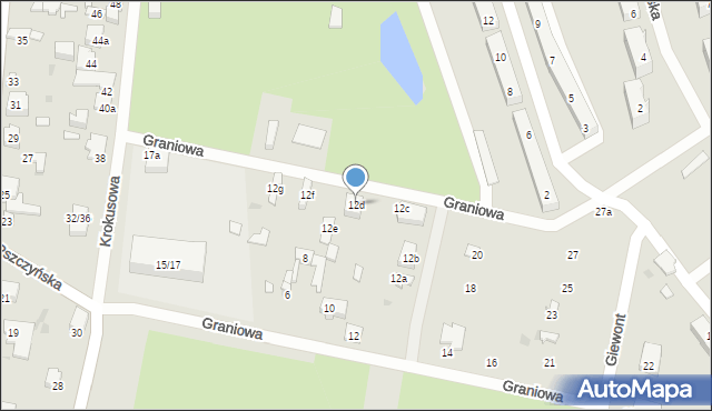 Łódź, Graniowa, 12d, mapa Łodzi