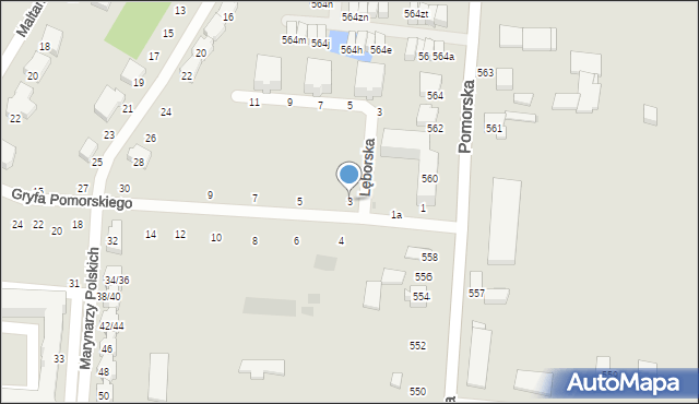 Łódź, Gryfa Pomorskiego, 3, mapa Łodzi