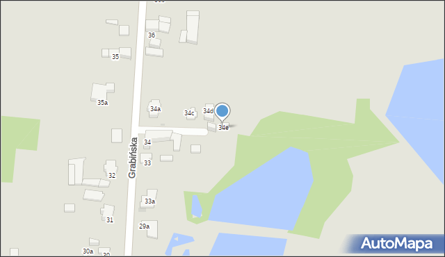 Łódź, Grabińska, 34e, mapa Łodzi