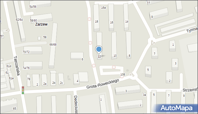 Łódź, Grota-Roweckiego Stefana, gen., 12, mapa Łodzi