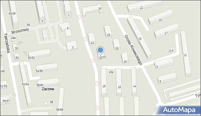 Łódź, Grota-Roweckiego Stefana, gen., 22, mapa Łodzi