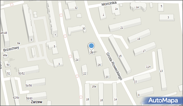 Łódź, Grota-Roweckiego Stefana, gen., 28, mapa Łodzi