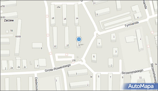 Łódź, Grota-Roweckiego Stefana, gen., 8, mapa Łodzi